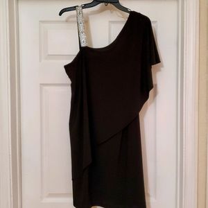 Elegant Off The Shoulder Black Dress, Size XL